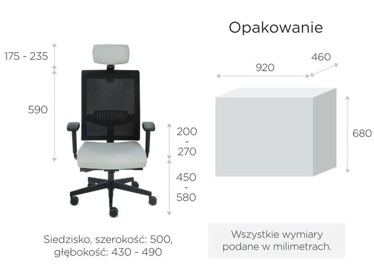 wymiary krzesła Level